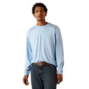 Ariat Rebar Men's 3XL Long Sleeve Sunblocker T-Shirt Placid Blue 10054424